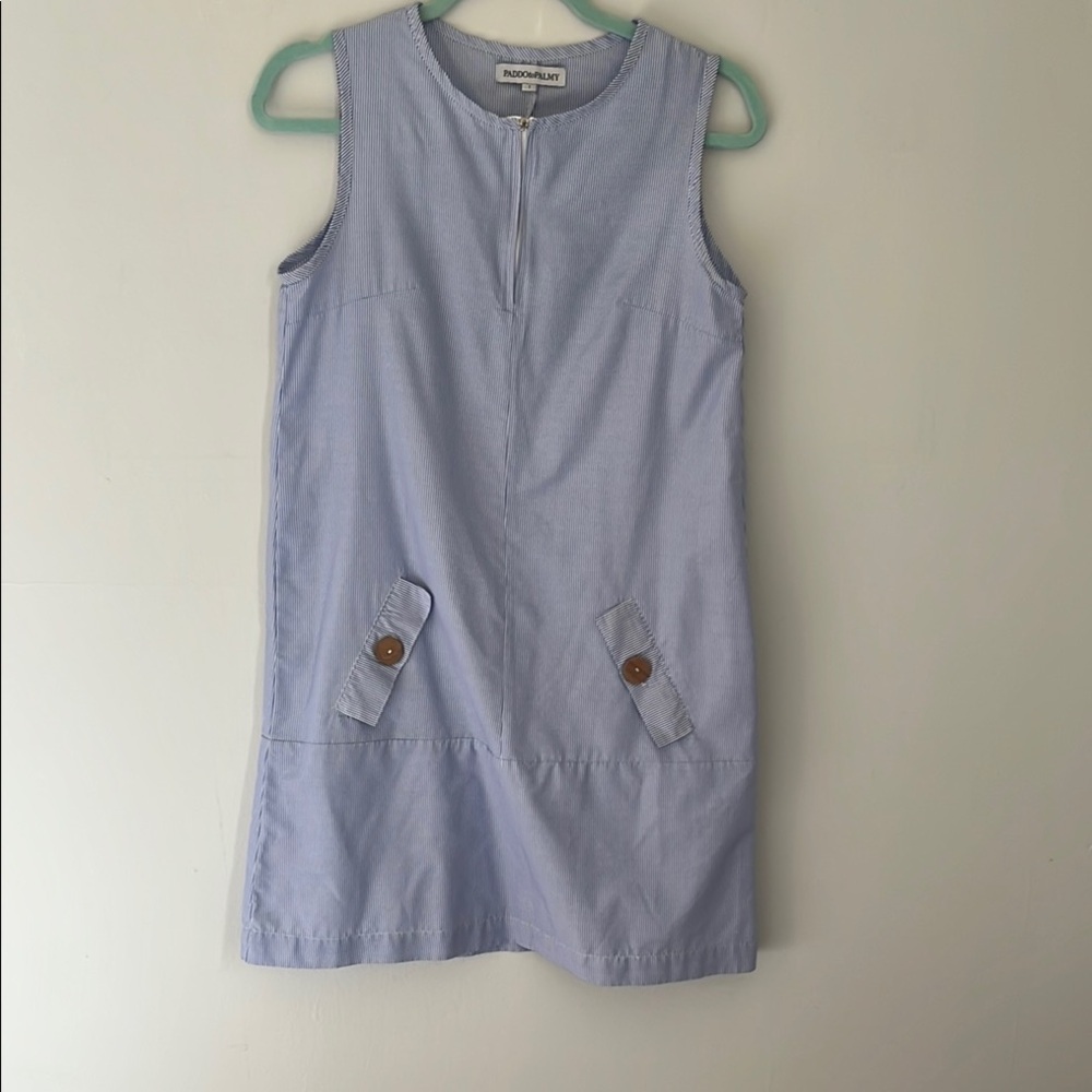 Like new Paddo to Palmy blue and white stripped shift dress.  Size 1